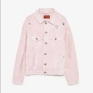 Pink Zara Denim Jacket